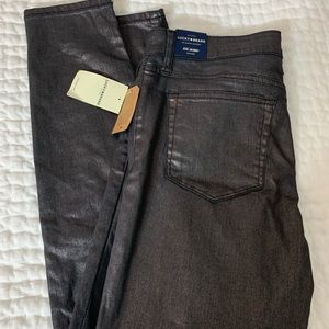 Lucky brand black metallic skinny jeans size 29